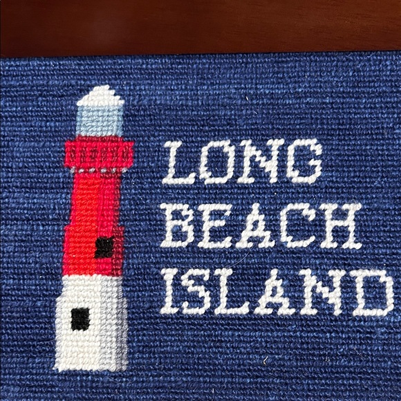 Smathers & Branson Needlepoint Valet Tray with Lighthouse Design - Picture 2 of 5